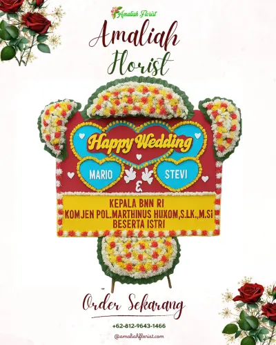 Karangan Papan Bunga Pernikahan di Cibodasari